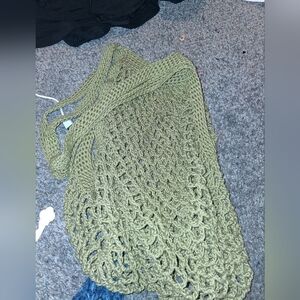 Green Knit Tote Bag Very Roomy Great For Shopping